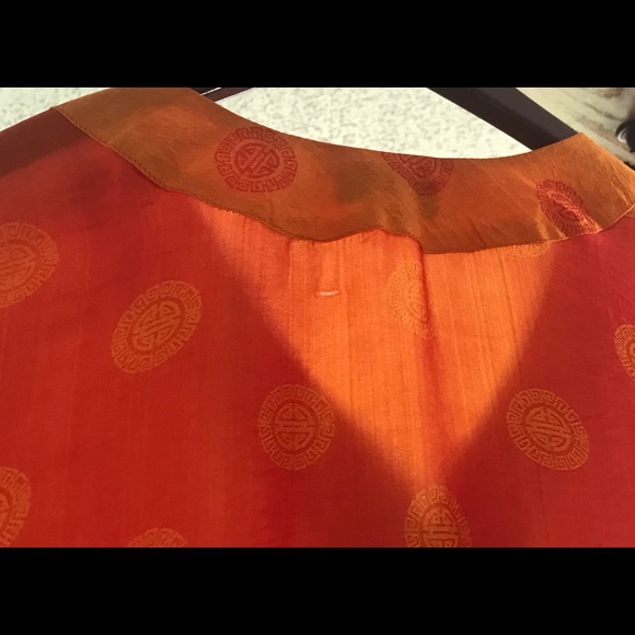 Asian style silk blouse sz L/XL - Picture 4 of 8